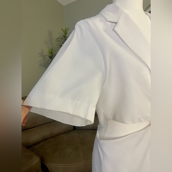 NWT Zara White Cut Out Mini Dress Sz L Summer Cocktail Party Event Trend Style - Picture 6 of 16